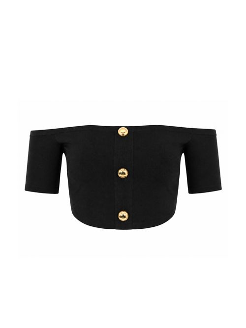 Top in maglia di viscosa Nero
